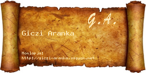 Giczi Aranka névjegykártya