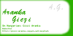 aranka giczi business card